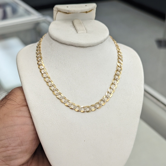14kt Real Solid Gold Cuban Diamond Cut Anklet 4.9mm 10 inches